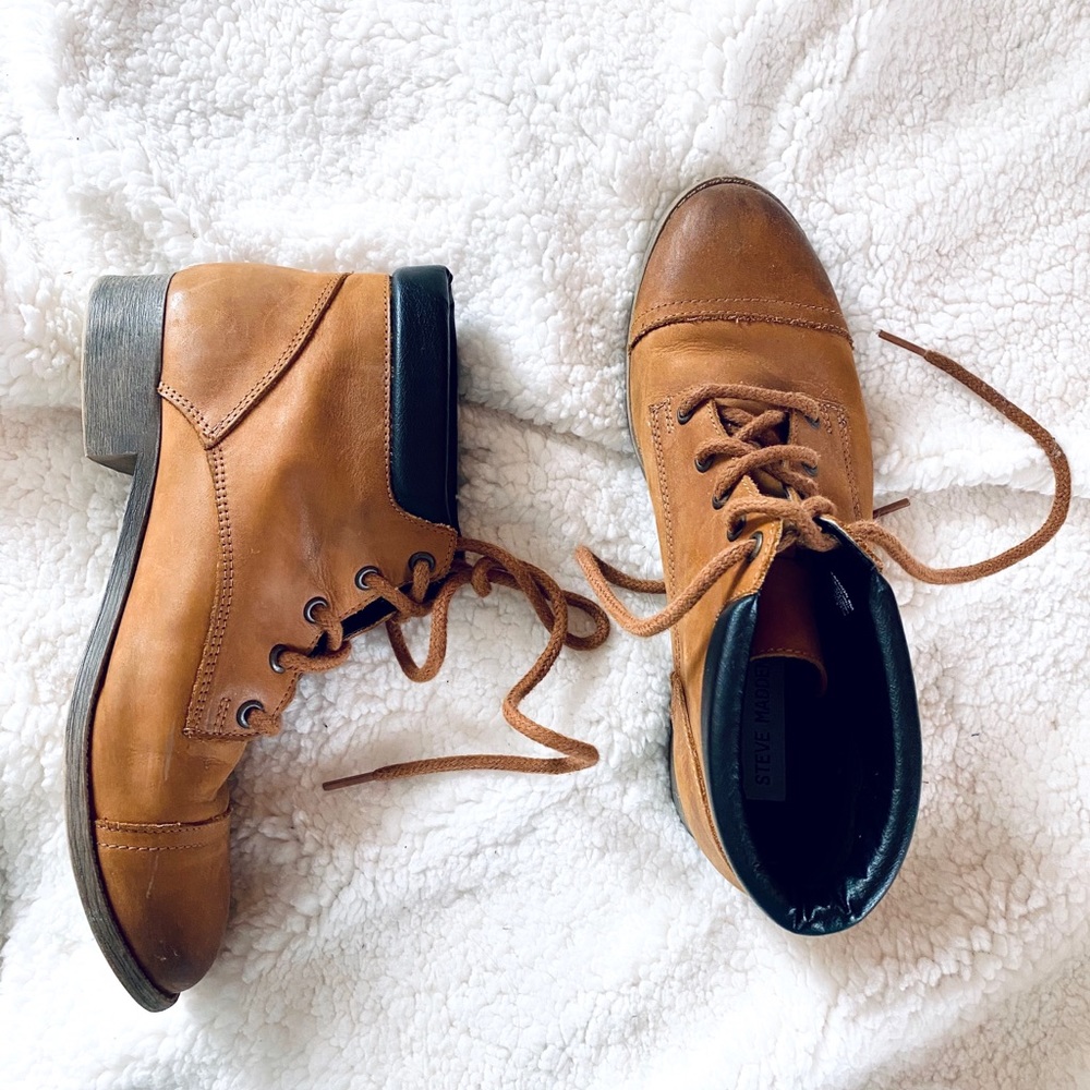 Steve Madden Leather Tie Booties